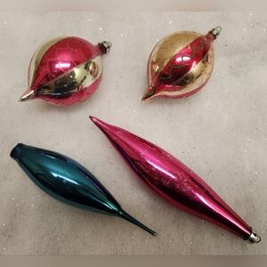 Vintage Mercury Glass Ornament Set